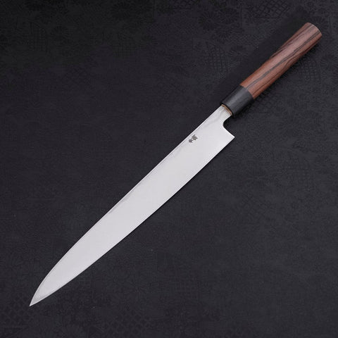 Yanagiba Blue Steel #2 Damascus Shitan Handle 270mm-[Musashi]-[Japanese-Kitchen-Knives]