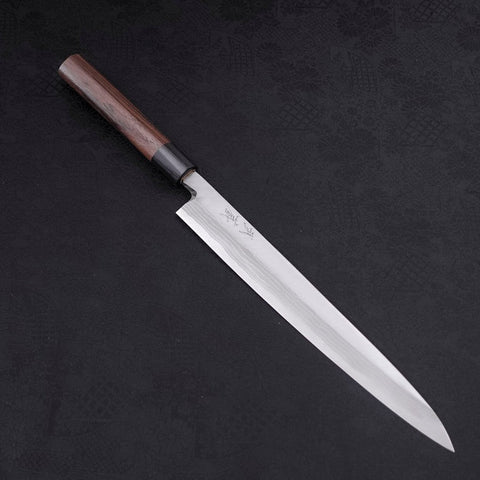 Yanagiba Blue Steel #2 Damascus Shitan Handle 270mm-[Musashi]-[Japanese-Kitchen-Knives]