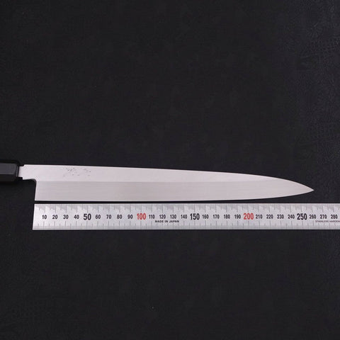 Yanagiba Blue Steel #2 Honyaki Buffalo Ebony Handle 270mm-[Musashi]-[Japanese-Kitchen-Knives]
