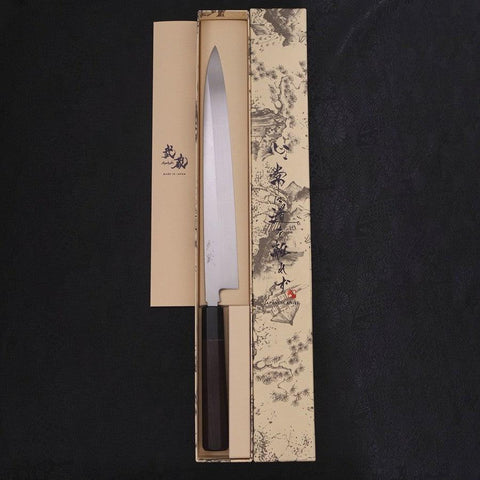 Yanagiba Blue Steel #2 Honyaki Buffalo Ebony Handle 270mm-[Musashi]-[Japanese-Kitchen-Knives]