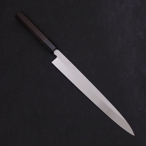 Yanagiba Blue Steel #2 Honyaki Buffalo Ebony Handle 270mm-[Musashi]-[Japanese-Kitchen-Knives]
