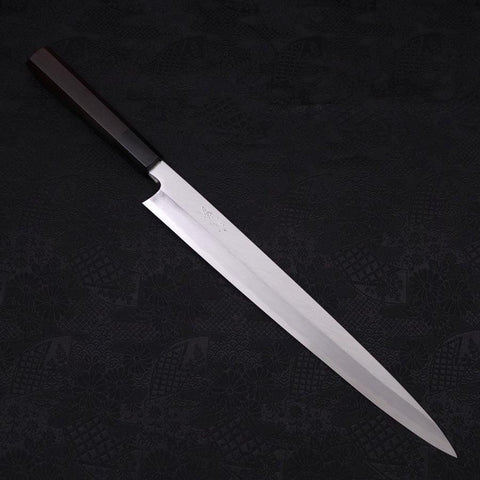 Yanagiba Blue Steel #2 Kasumi Buffalo Ebony Handle 300mm-[Musashi]-[Japanese-Kitchen-Knives]