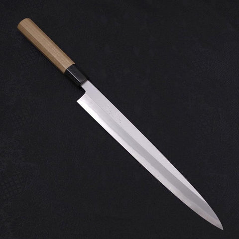 Yanagiba Blue Steel #2 Kasumi Buffalo Magnolia Handle 270mm-[Musashi]-[Japanese-Kitchen-Knives]