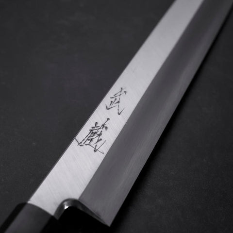 Yanagiba Blue Steel #2 Kasumi Buffalo Magnolia Handle 330mm-[Musashi]-[Japanese-Kitchen-Knives]