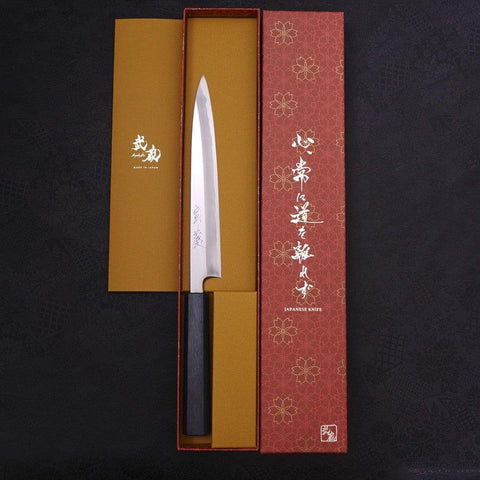 Yanagiba Blue Steel #2 Kasumi Mango Urushi Azul Oscuro 210mm