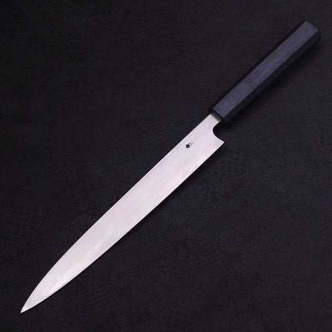 Yanagiba Blue Steel #2 Kasumi Dark-Blue Urushi Handle 240mm-[Musashi]-[Japanese-Kitchen-Knives]