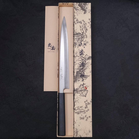 Yanagiba Blue Steel #2 Kasumi Mango Urushi Azul Oscuro 270mm