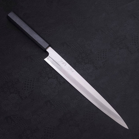 Yanagiba Blue Steel #2 Kasumi Dark-Blue Urushi Handle 270mm-[Musashi]-[Japanese-Kitchen-Knives]