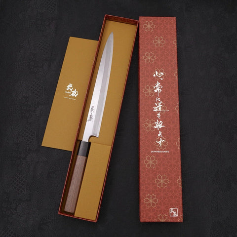 Yanagiba Blue Steel #2 Kasumi Mango de Nogal 240mm