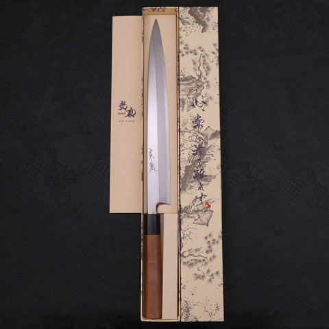 Yanagiba Blue Steel #2 Kasumi Walnut Handle 300mm-[Musashi]-[Japanese-Kitchen-Knives]
