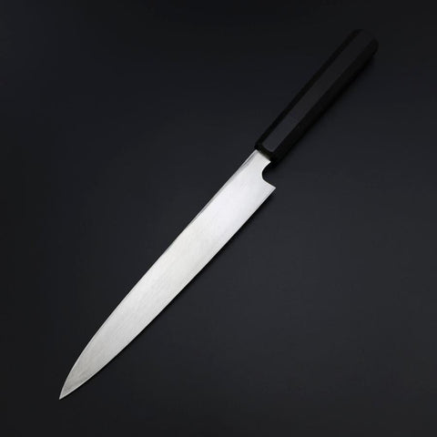 Yanagiba Blue Steel #2 Kurouchi Buffalo Ebony Handle 200mm-[Musashi]-[Japanese-Kitchen-Knives]