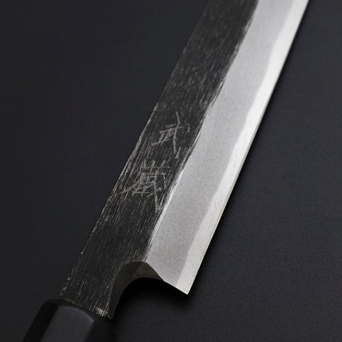 Yanagiba Blue Steel #2 Kurouchi Buffalo Ebony Handle 200mm-[Musashi]-[Japanese-Kitchen-Knives]