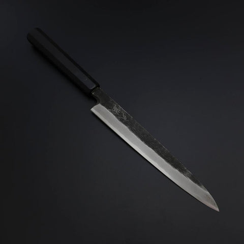 Yanagiba Blue Steel #2 Kurouchi Buffalo Ebony Handle 200mm-[Musashi]-[Japanese-Kitchen-Knives]