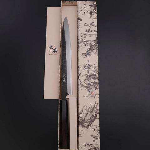 Yanagiba Blue Steel #2 Kurouchi Buffalo Ebony Handle 260mm-[Musashi]-[Japanese-Kitchen-Knives]
