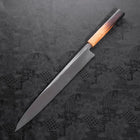 Yanagiba Blue Steel #2 Kurouchi Tsuchime Yaki Urushi Handle 300mm-[Musashi]-[Japanese-Kitchen-Knives]