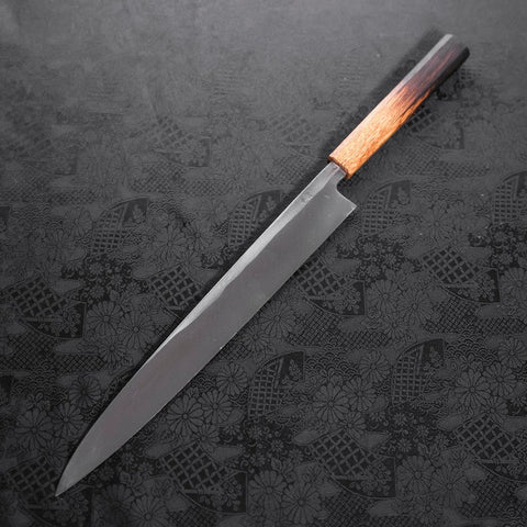 Yanagiba Blue Steel #2 Kurouchi Tsuchime Yaki Urushi Handle 300mm-[Musashi]-[Japanese-Kitchen-Knives]