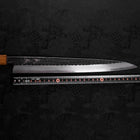 Yanagiba Blue Steel #2 Kurouchi Tsuchime Yaki Urushi Handle 300mm-[Musashi]-[Japanese-Kitchen-Knives]