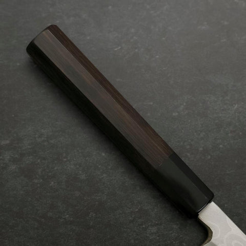 Yanagiba Blue Steel #2 Suminagashi Buffalo Ebony Handle 240mm (9.4”)