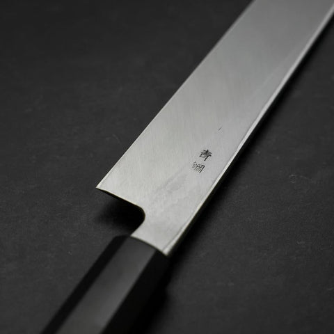 Yanagiba Blue Steel #2 Suminagashi Buffalo Ebony Handle 270mm-[Musashi]-[Japanese-Kitchen-Knives]