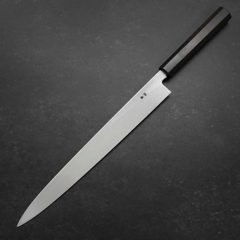 Yanagiba Blue Steel #2 Suminagashi Buffalo Ebony Handle 300mm (11.8”)