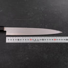 Yanagiba Left Hand AUS-10 Polished Buffalo Teak Handle 240mm (9.4”)-[Musashi]-[Japanese-Kitchen-Knives]