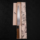Yanagiba Left Hand AUS-10 Polished Buffalo Teak Handle 270mm-[Musashi]-[Japanese-Kitchen-Knives]