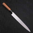 Yanagiba Left Hand AUS-10 Polished Buffalo Teak Handle 270mm-[Musashi]-[Japanese-Kitchen-Knives]