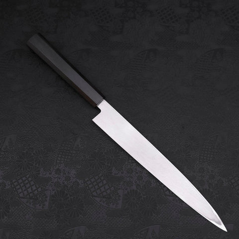 Yanagiba Left Hand AUS-10 Polished Ebony Handle 240mm-[Musashi]-[Japanese-Kitchen-Knives]