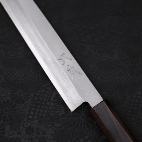 Yanagiba Left Hand AUS-10 Polished Ebony Handle 240mm-[Musashi]-[Japanese-Kitchen-Knives]