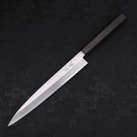 Yanagiba Left Hand AUS-10 Polished Ebony Handle 240mm-[Musashi]-[Japanese-Kitchen-Knives]