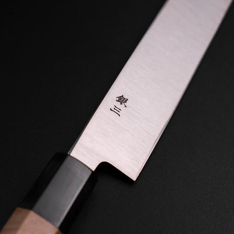 Yanagiba Left-Hand Silver Steel #3 Kasumi Buffalo Magnolia Handle 240mm (9.4”)