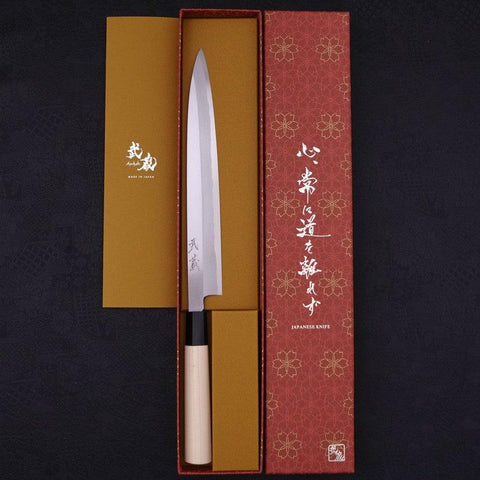 Yanagiba SK Steel Kasumi Magnolia Handle 230mm-[Musashi]-[Japanese-Kitchen-Knives]