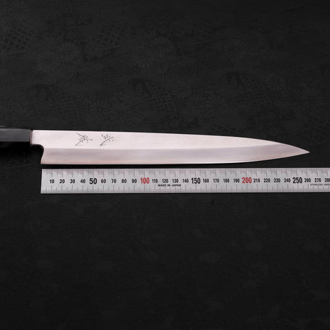 Yanagiba Silver Steel #3 Hon-Kasumi Mango de Teca con Cuerno de Búfalo 270 mm