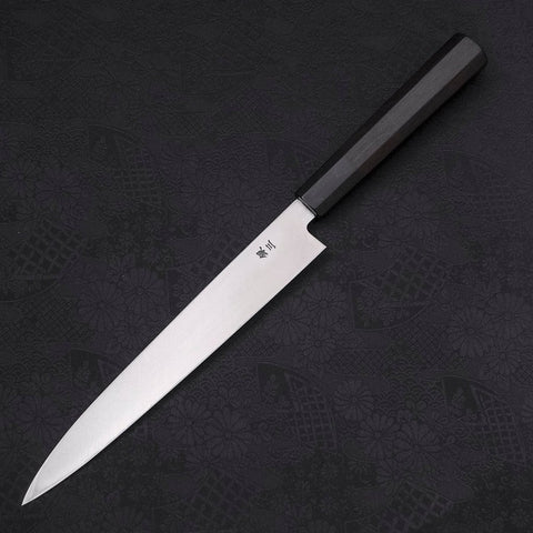 Yanagiba Silver Steel #3 Kasumi Buffalo Ebony Handle 210mm (8.3”)-[Musashi]-[Japanese-Kitchen-Knives]