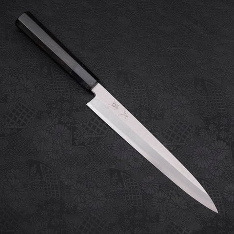Yanagiba Silver Steel #3 Kasumi Buffalo Ebony Handle 210mm (8.3”)-[Musashi]-[Japanese-Kitchen-Knives]