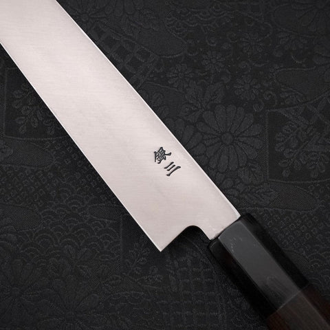 Yanagiba Silver Steel #3 Kasumi Buffalo Ebony Handle 210mm-[Musashi]-[Japanese-Kitchen-Knives]