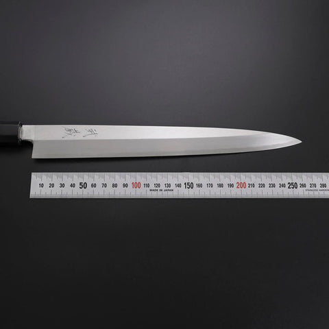 Yanagiba Silver Steel #3 Kasumi Buffalo Ebony Handle 270mm (10.6”)-[Musashi]-[Japanese-Kitchen-Knives]