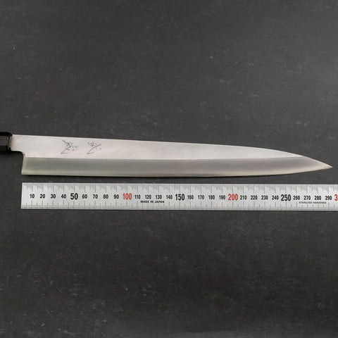 Yanagiba Silver Steel #3 Kasumi Buffalo Ebony Handle 300mm-[Musashi]-[Japanese-Kitchen-Knives]