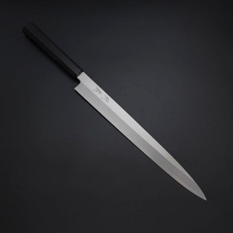 Yanagiba Silver Steel #3 Kasumi Buffalo Ebony Handle 300mm-[Musashi]-[Japanese-Kitchen-Knives]