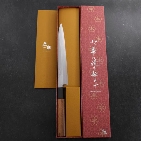 Yanagiba Silver Steel #3 Kasumi Mango de Teca con Cuerno de Búfalo 200 mm