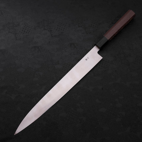 Yanagiba Silver Steel #3 Kasumi Buffalo Wenge Handle 300mm-[Musashi]-[Japanese-Kitchen-Knives]