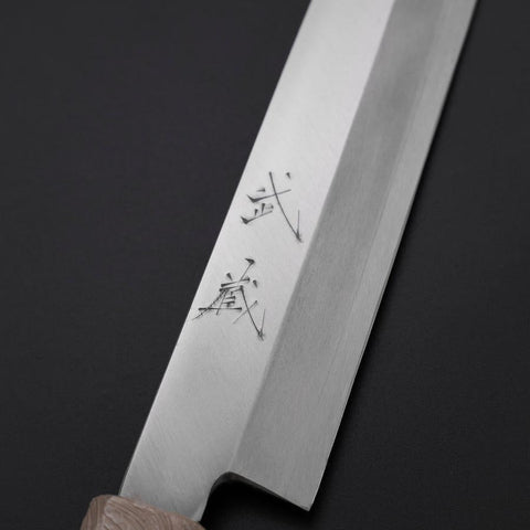 Yanagiba Silver Steel #3 Kasumi White Urushi Handle 260mm-[Musashi]-[Japanese-Kitchen-Knives]