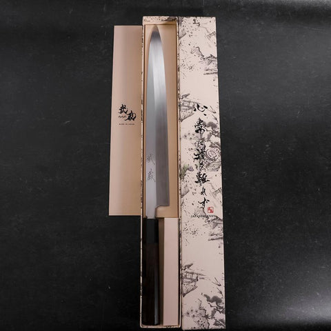 Yanagiba VG-10 Mirror Buffalo Ebony Handle 300mm-[Musashi]-[Japanese-Kitchen-Knives]