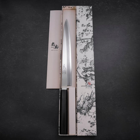 Yanagiba VG-10 Mirror Kasumi Shitan Ebony Handle 270mm-[Musashi]-[Japanese-Kitchen-Knives]