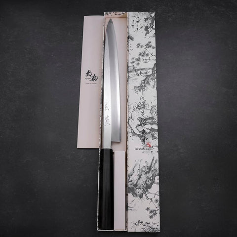 Yanagiba VG-10 Mirror Kasumi Shitan Ebony Handle 300mm-[Musashi]-[Japanese-Kitchen-Knives]