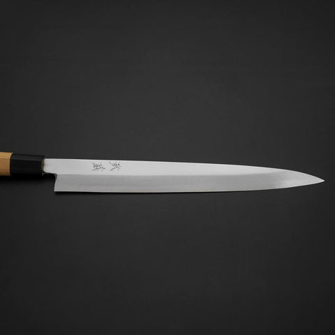 Yanagiba White Steel #2 Kasumi Buffalo Magnolia Handle 270mm (10.6”)-[Musashi]-[Japanese-Kitchen-Knives]