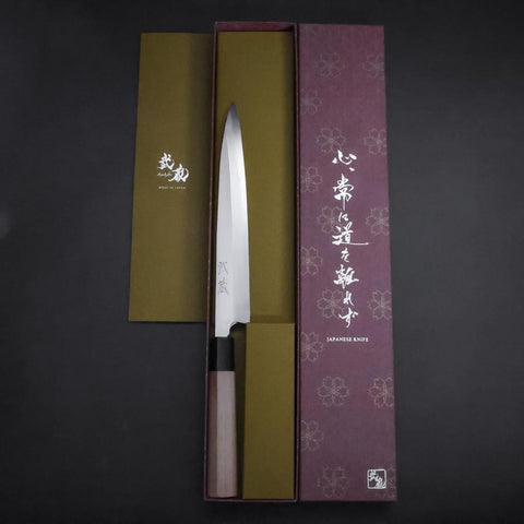 Yanagiba White Steel #2 Kasumi Cherry Handle 200mm-[Musashi]-[Japanese-Kitchen-Knives]