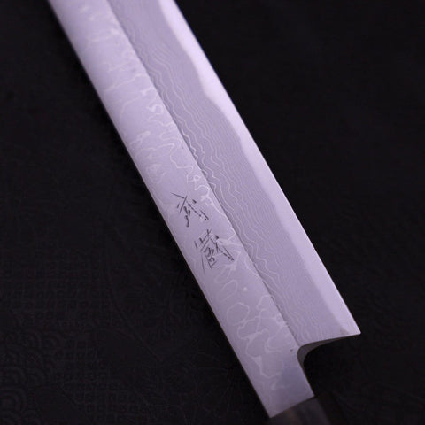 Yanagiba White Steel #1 Damascus Shitan Handle 330mm-[Musashi]-[Japanese-Kitchen-Knives]