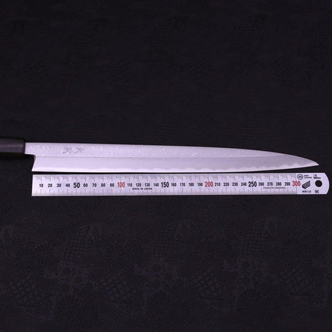Yanagiba White Steel #1 Damascus Shitan Handle 330mm-[Musashi]-[Japanese-Kitchen-Knives]