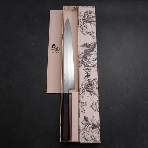 Yanagiba White Steel #2 Honyaki Buffalo Ebony Handle 270mm (10.6”)